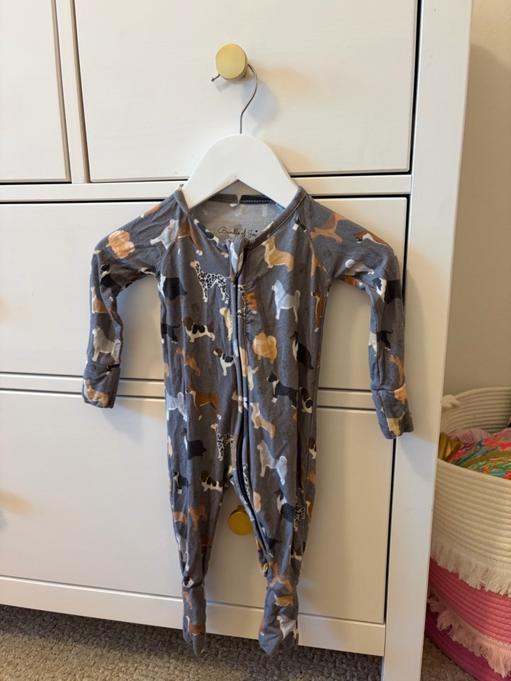 Bundle of Joy Dog Print Zip Pajamas Newborn